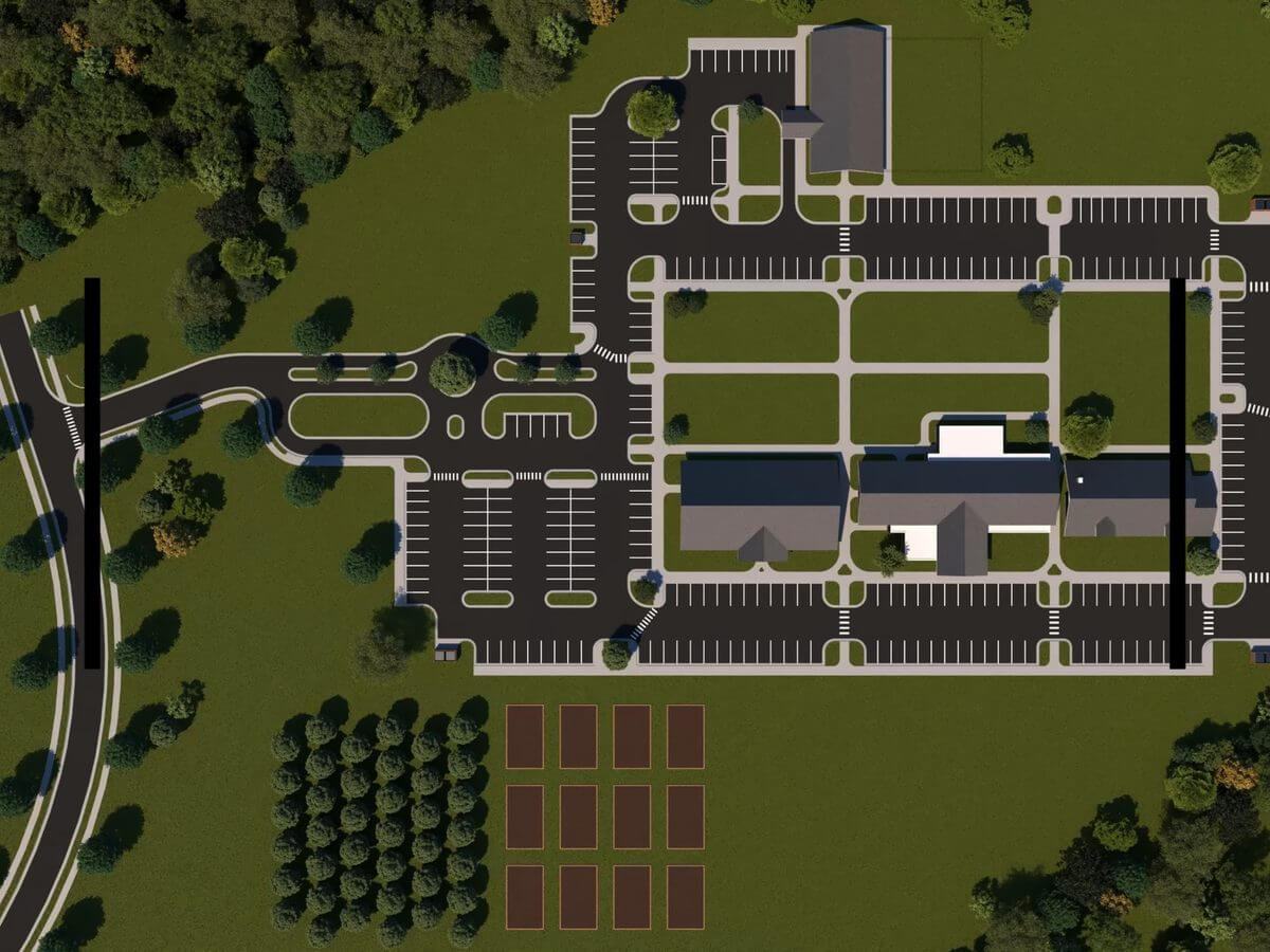 Site plan rendering of the Promise Center campus